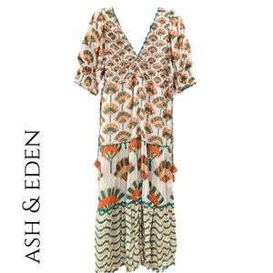 Ash & Eden Patterned Maxi Dress - NEW